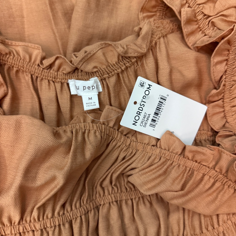 Blu Pepper Sleeveless Ruffled Tan Midi Dress - Picture 6 of 6